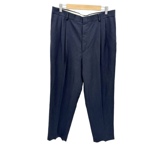 Vintage Levi's Navy Blue Pleated Travelers Dress Slacks Pants Men's Size 36x34 - Picture 1 of 7